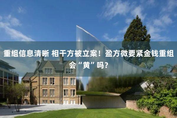 重组信息清晰 相干方被立案！盈方微要紧金钱重组会“黄”吗？