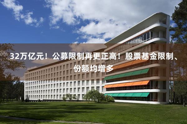 32万亿元！公募限制再更正高！股票基金限制、份额均增多