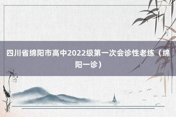 四川省绵阳市高中2022级第一次会诊性老练（绵阳一诊）
